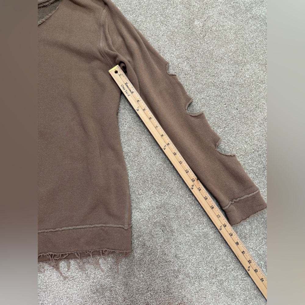 Álala - Edgy Distressed Brown Long Sleeve Cypher Sweatshirt- size Medium - Picture 6 of 14